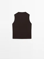 Sleeveless 100% cotton T-shirt