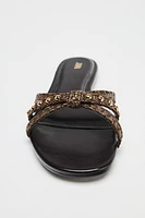 STUDDED FLAT SANDALS