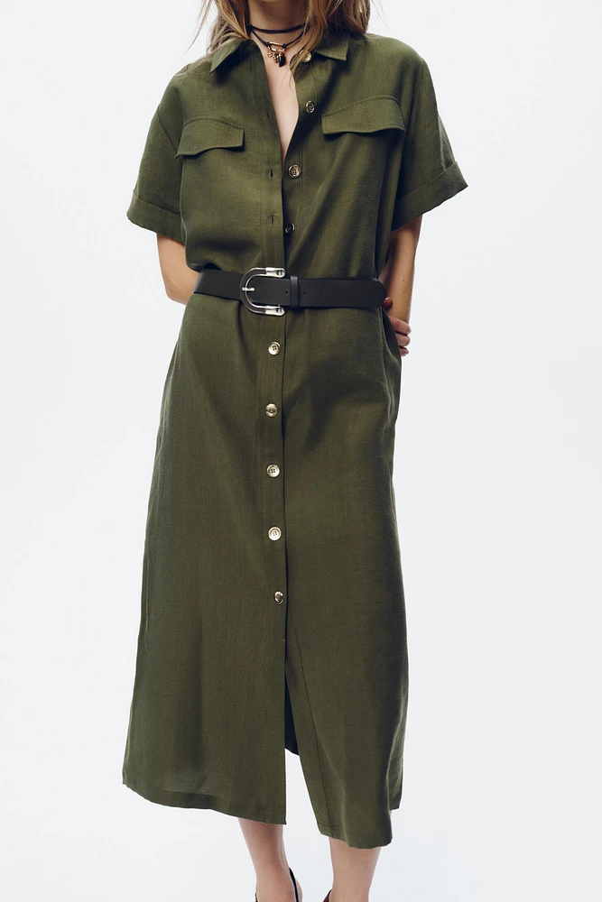 BELTED MIDI DRESS