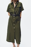 BELTED MIDI DRESS