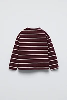 BEAR EMBROIDERY STRIPED SHIRT