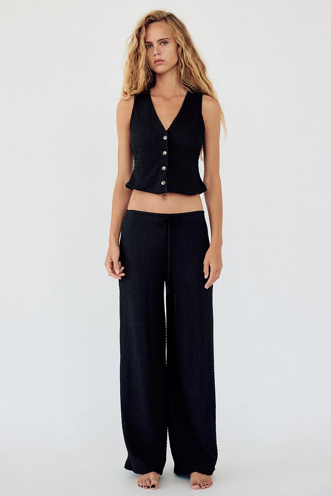 TEXTURED STRAIGHT LEG PANTS