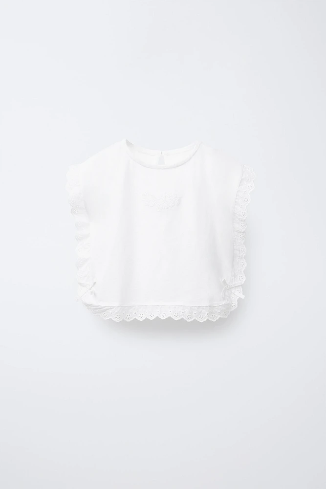 BLOUSE FLEUR BRODÉE PETITS NŒUDS