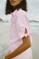 POPLIN SHIRT WITH TIES
