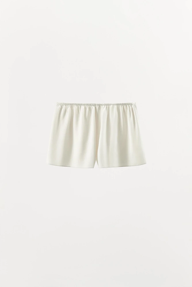 SATIN PAJAMA SHORTS
