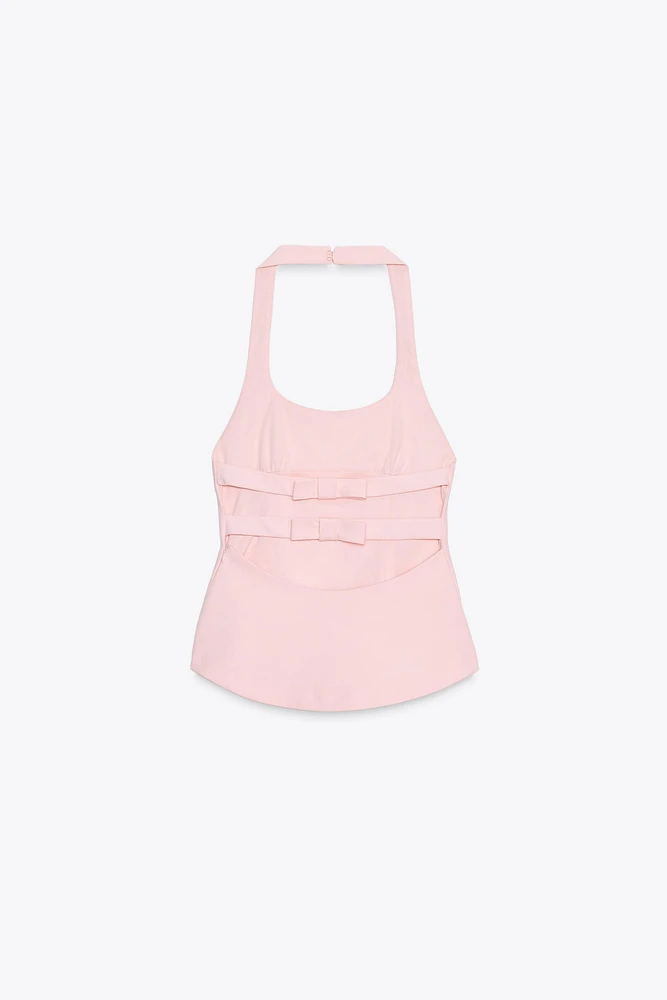 BOW HALTER TOP