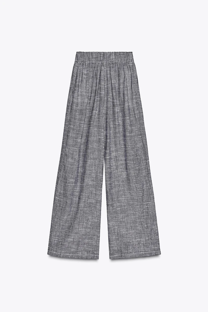 WIDE LEG LINEN PANTS