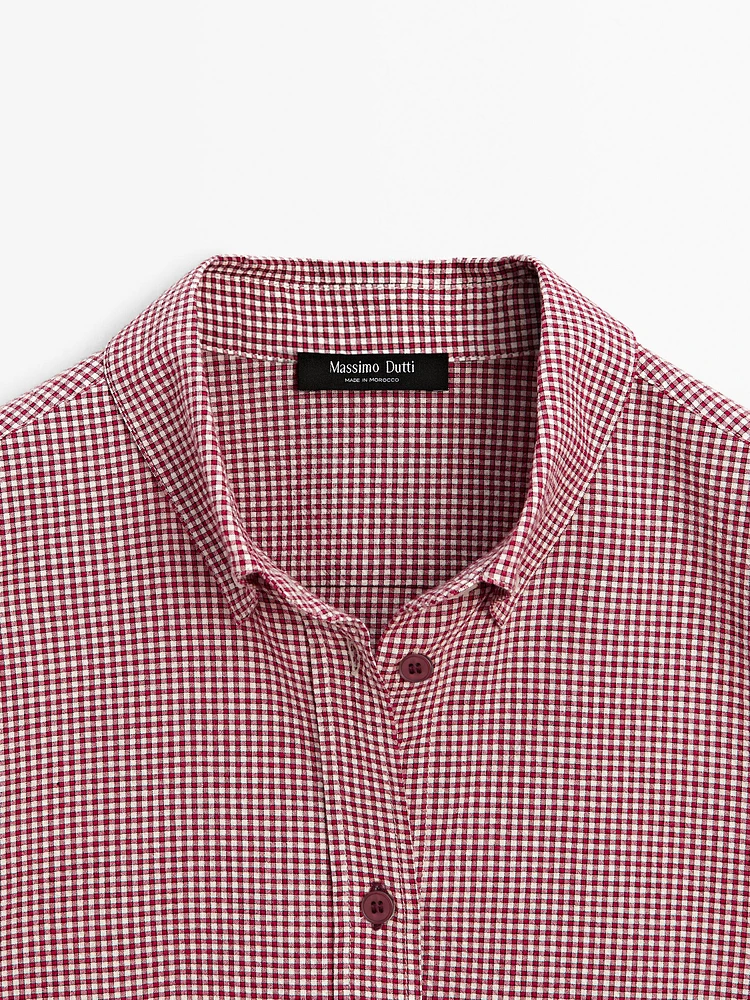 Cotton blend check shirt