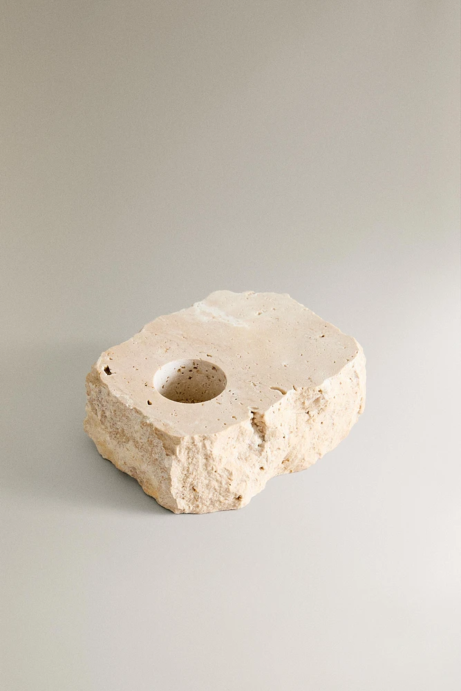 TRAVERTINE CANDLEHOLDER