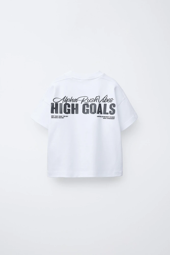 RAISED TEXT T-SHIRT