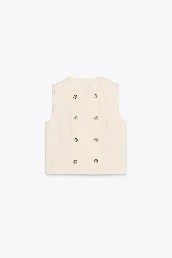 LINEN DOUBLE BREASTED VEST