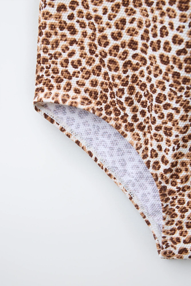 6- YEARS/ ANIMAL PRINT CUT-OUT SWIMSUIT