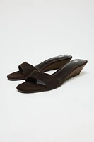 SUEDE WEDGE SANDALS