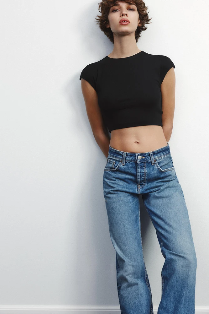 COTTON MODAL CROP T-SHIRT