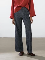 Cotton blend denim trousers