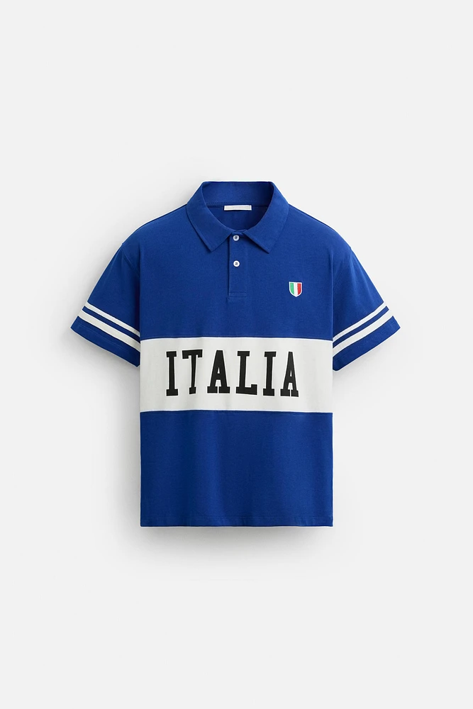 POLO COLOR BLOCK AVEC DRAPEAU