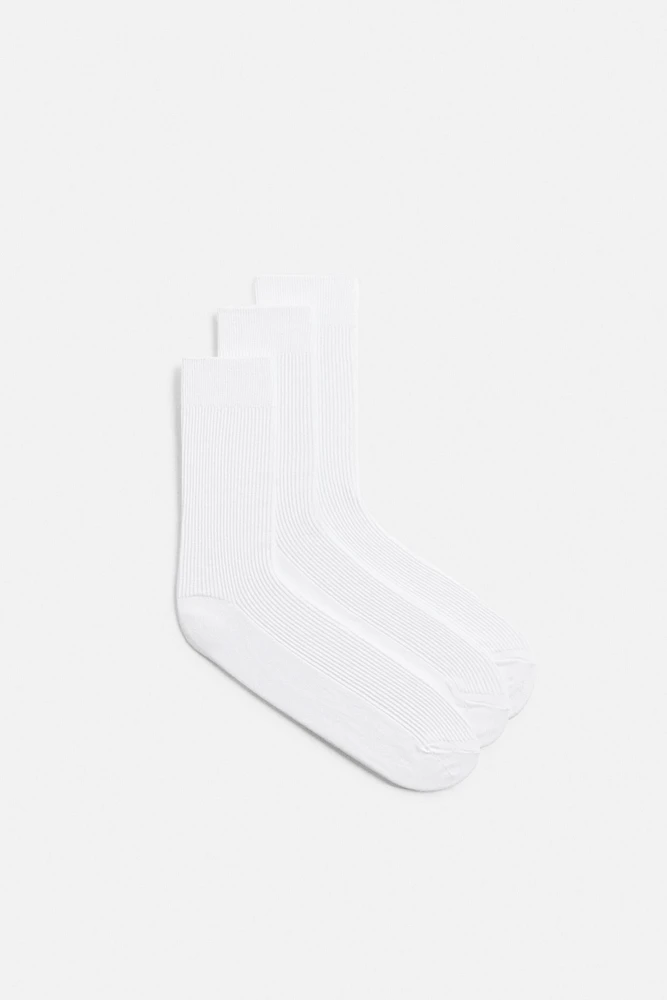 LOT DE 3 PAIRES CHAUSSETTES CÔTELÉES