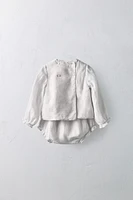 1-24 MOIS/ ENSEMBLE BLOUSE ET CULOTTE 100 % RAMIE ÉDITION LIMITÉE