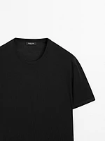 Short sleeve knit wool blend T-shirt