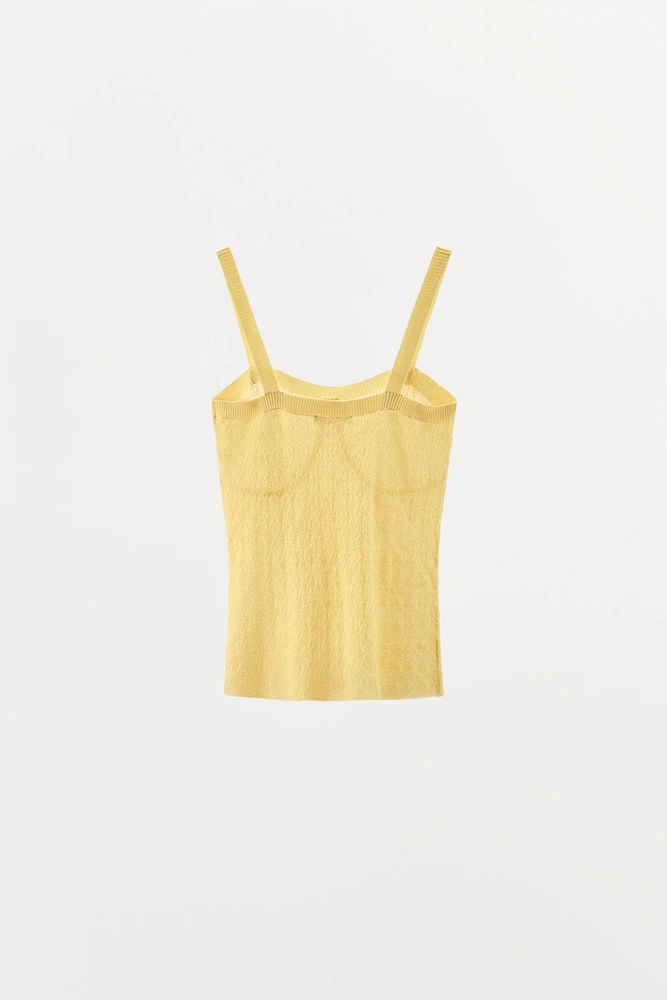 TOP EN MAILLE PLISSÉ