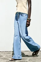 Z1975 HIGH RISE WIDE LEG BUTTON JEANS