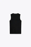 SLEEVELESS BASIC KNIT TOP
