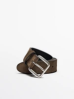 Shaded split suede leather belt