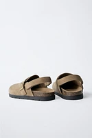 SPLIT LEATHER CLOGS