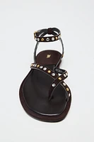 SANDALES EN CUIR FANTAISIE