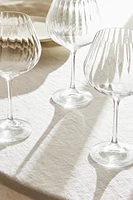 WAVY-EFFECT BOHEMIA CRYSTAL WINE GLASS