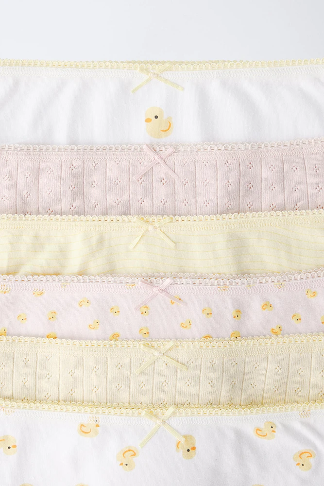 6- ANS/ LOT DE SIX CULOTTES PETITS CANARDS