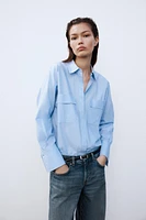 POPLIN SHIRT WITH FRONT POCKETS