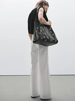 Pantalon large coutures apparentes