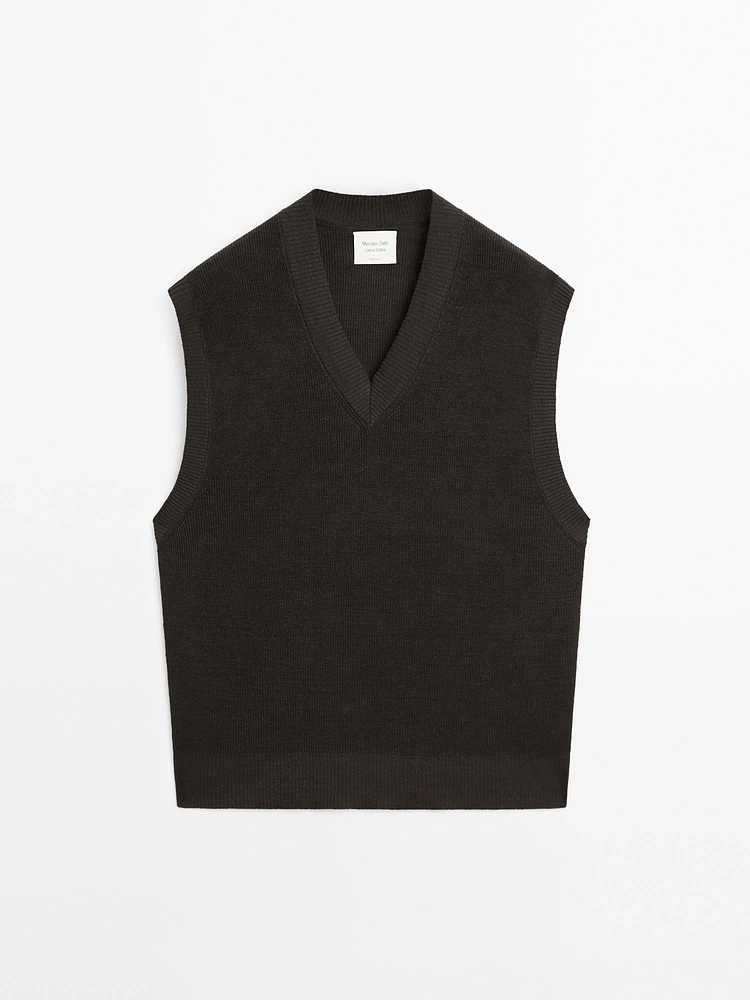Veste sans manches en maille de lin mélangé - Limited Edition