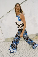 FLORAL PRINT WIDE LEG PANTS