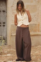 PANTALON DOUBLE PLI PATTES DE BOUTONNAGE