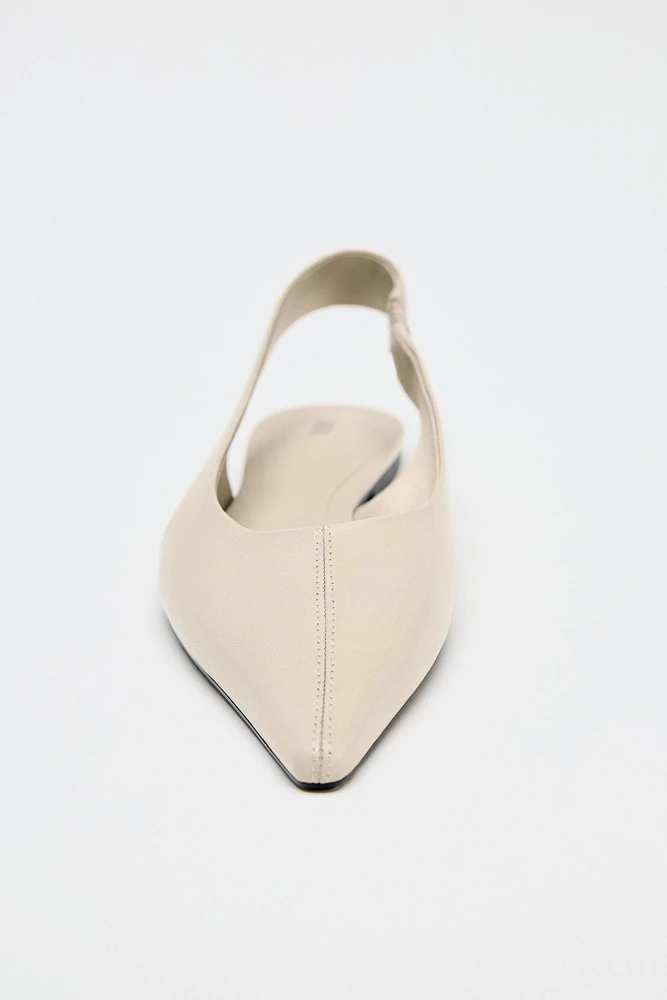 LEATHER SLINGBACK BALLET FLATS