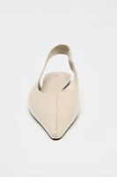 LEATHER SLINGBACK BALLET FLATS