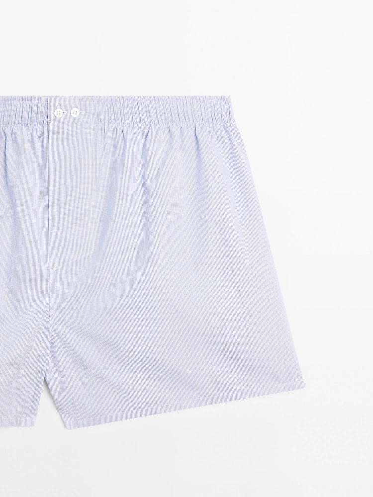 Micro-check print boxers