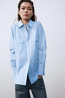 POPLIN SHIRT WITH FRONT POCKETS