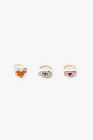 3-PACK OF HEART-SHAPED RINGS