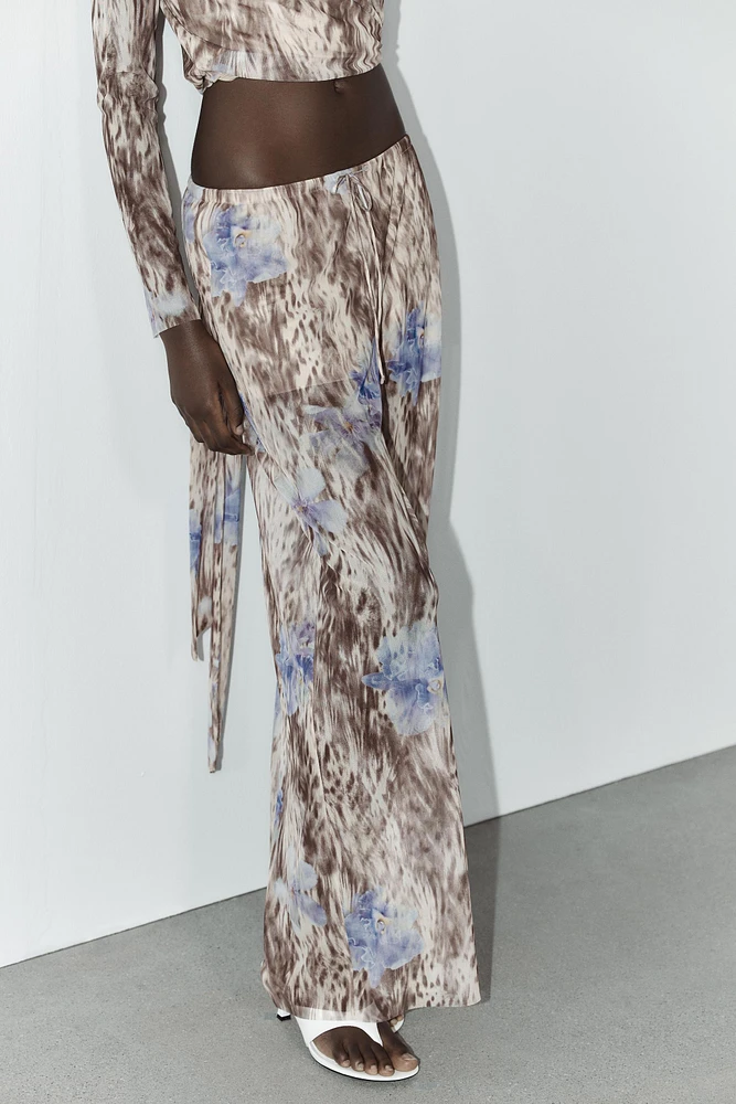 PRINTED TULLE PANTS