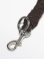 Braided split suede leather keyring