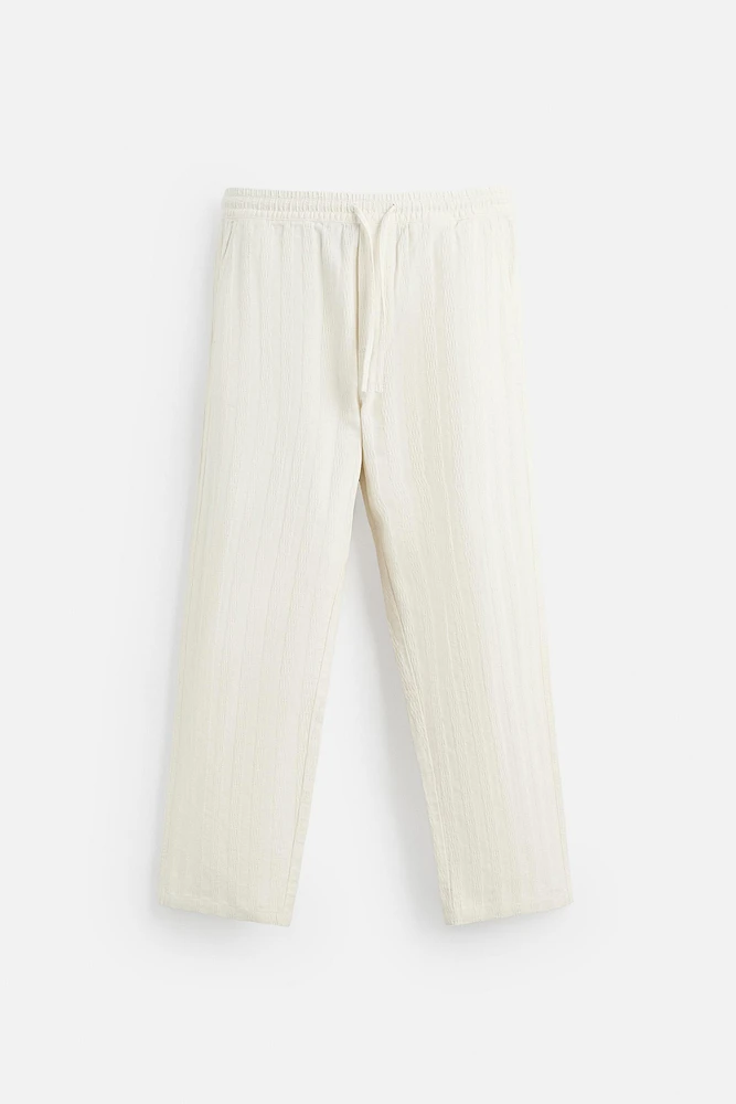 PANTALON JACQUARD RAYÉ