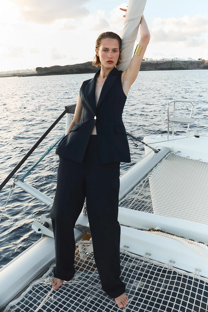 PANTALON DROIT AVEC LIN