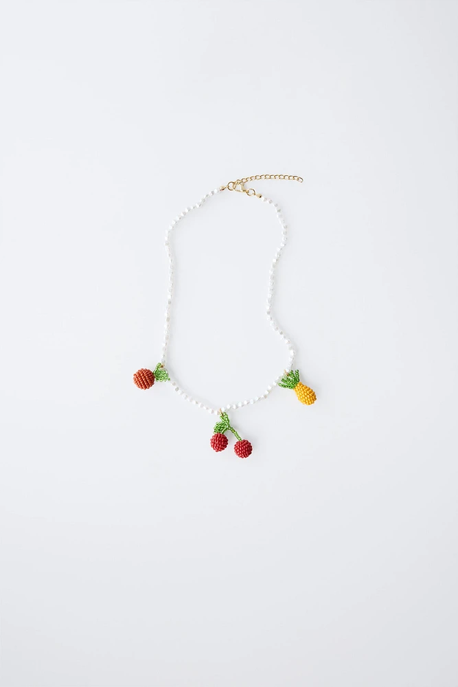 FRUIT PENDANT BEADED NECKLACE