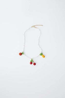 FRUIT PENDANT BEADED NECKLACE