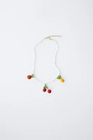 FRUIT PENDANT BEADED NECKLACE
