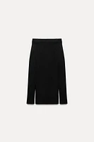 KNIT MIDI SKIRT WITH SLITS