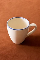STONEWARE MUG WITH RIM DETAIL